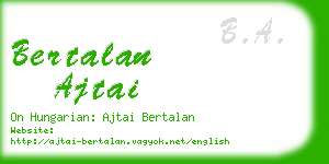 bertalan ajtai business card